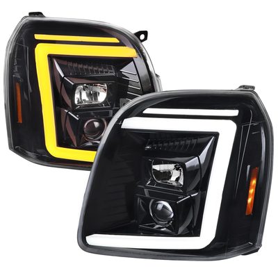 2007-2014 GMC Yukon/XL 1500/XL 2500 LED Signal Projector Headlights Jet Black