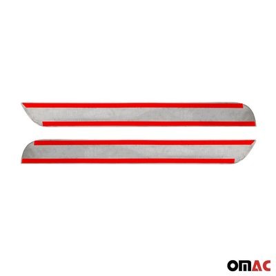 Door Sill Scuff Plate Protector Sport Universal Stainless Steel Chrome 2 Pcs