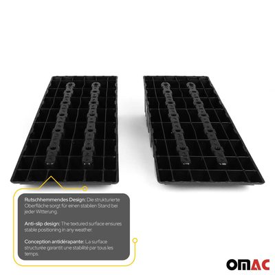 Car Ramps Pack 4 Pcs 6000 Pounds Load Capacity Black Compact Lightweight Design for RV Trailer Camper Oil Changes Inspections
