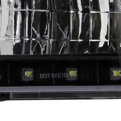 1999-2004 Ford F-250/350/450/550/Excursion Factory Headlights LED Light Black