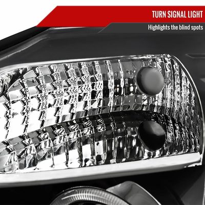 2004-2015 Nissan Titan/ 04-2007 Armada Dual Halo Projector Headlights Matt Black