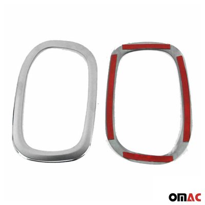 2019-2024 Jeep Renegade Rear Reflector Lamp Rim Frame Silver Steel 2 Pcs