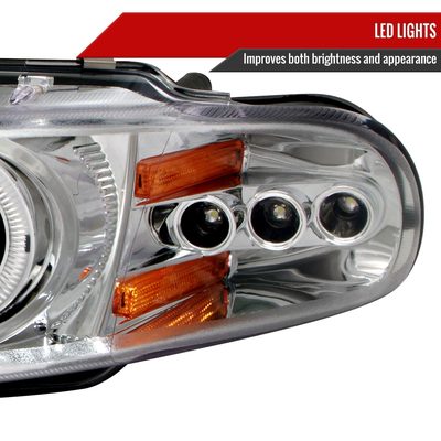 1997-2000 Dodge Avenger Chrysler Sebring Coupe Dual Halo Headlights Chrome