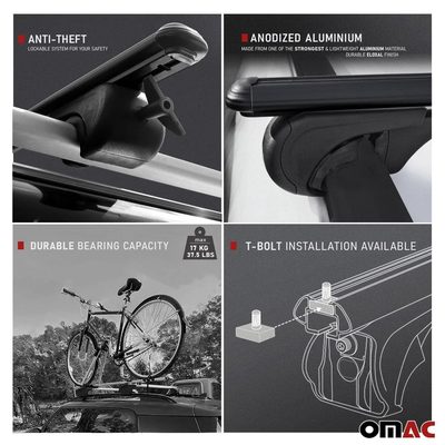2009-2013 Subaru Forester III Bike Rack Carrier Roof Racks Set Black 3Pcs