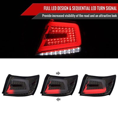2008-2014 Subaru Impreza WRX/STI LED Turn Signal Tail lights Chrome/Smoke