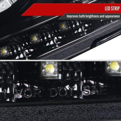 2002-2005 Ford Explorer Dual Halo Projector Headlights Glossy Black/Smoke Lens