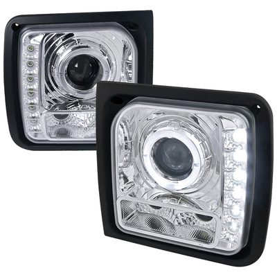 1997-2001 Jeep Cherokee Halo Projector Headlights SMD LED Light Strip Chrome