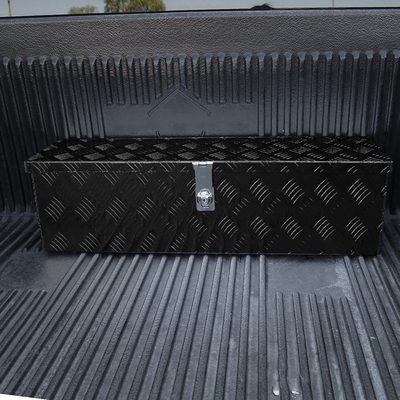 Universal 31" Heavy Duty Black Aluminum Tool Box w/ Side Handles Lock & Keys