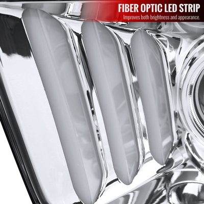2005-2009 Ford Mustang LED Bar Projector Headlights Chrome/Clear Lens