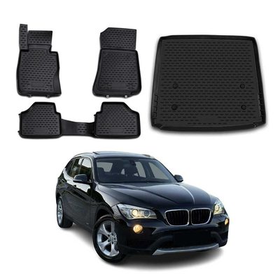 2010-2015 BMW X1 E84 Floor Mats & Cargo Liner Full Set All Weather Black