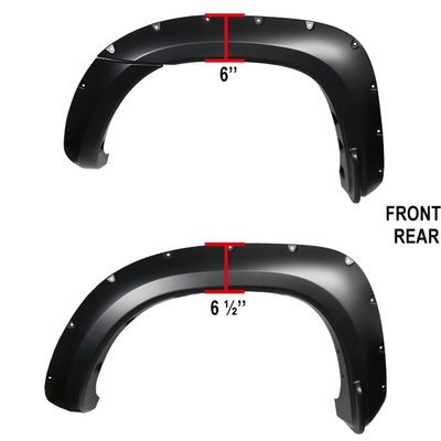 2005-2011 Toyota Tacoma Fleetside 6" Long Bed Smooth Rivet Style Fender Flares