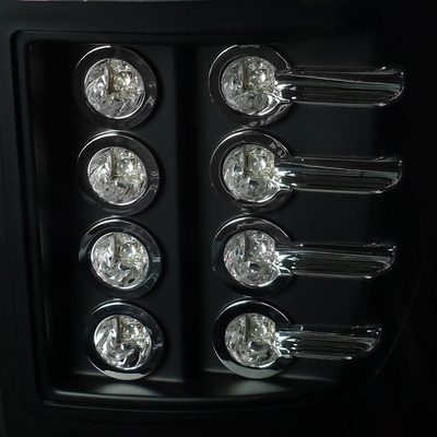 2007-2012 Chevy Avalanche LED Tail Lights Matte Black Housing/Clear Lens