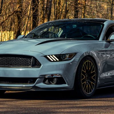 2015-2017 Ford Mustang / 18-2020 Shelby Strip LED Xenon HID Headlights Smoke