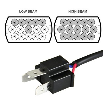 Universal 7"x6" 15-LED Sealed Beam Headlights w/ H4 Plug Black Alu Housing/PMMA