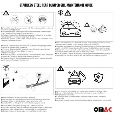 2009-2020 Dodge Journey Rear Bumper Sill Cover Protector Guard Stainless Steel Silver