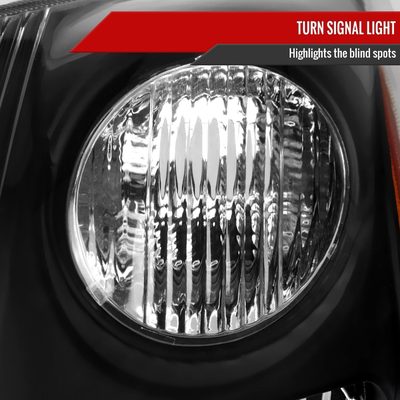 2007-2009 Nissan Sentra Factory Headlights w/Amber Reflector Matt Black/Clear
