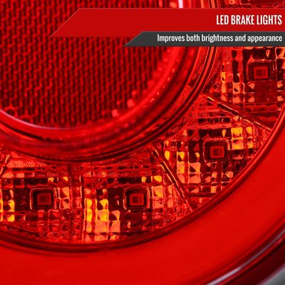 1995-1998 Nissan Skyline GT R33 JDM Red LED Tail Lights Chrome/Red Lens