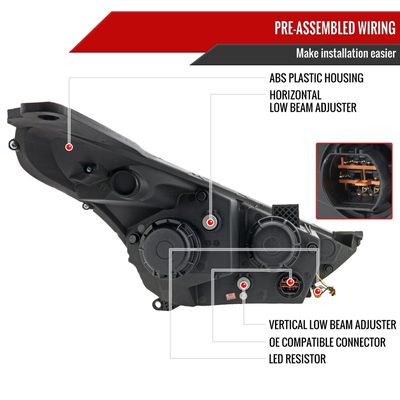 2012-2017 Hyundai Veloster LED Light Bar Headlight Signal Lights Chrome