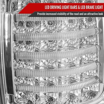 2007-2013 Toyota Tundra LED Tail Lights Chrome Housing/Clear Lens