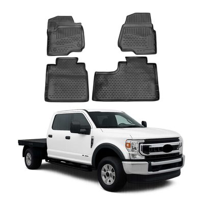 2017-2022 Ford F-550 Super Duty Crew Cab Floor Mats Liners Full Set All Weather