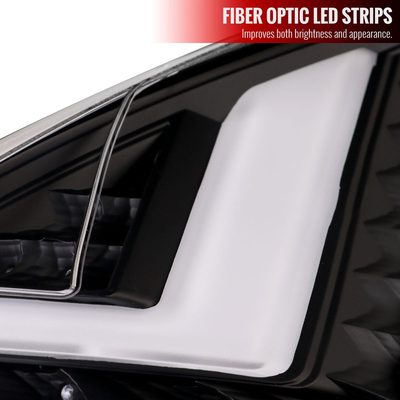 2014-2019 Ford Fiesta Hatchback LED Bar Tail Lights Matte Black/Clear Lens