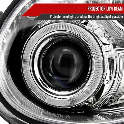 2002-2003 Subaru Impreza Dual Halo Bug Eye Projector Headlights Chrome/Clear