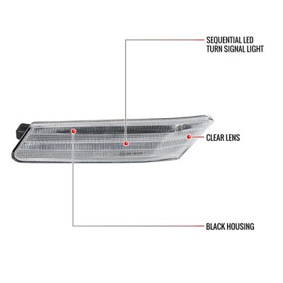 For Porsche 911 997/ 987 987C 2006-2011 LED Turn Signal Clear With Seqential