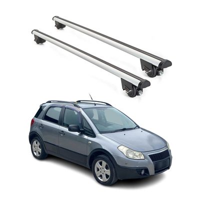 2006-2014 Fiat Sedici Roof Rack Cross Bars Silver