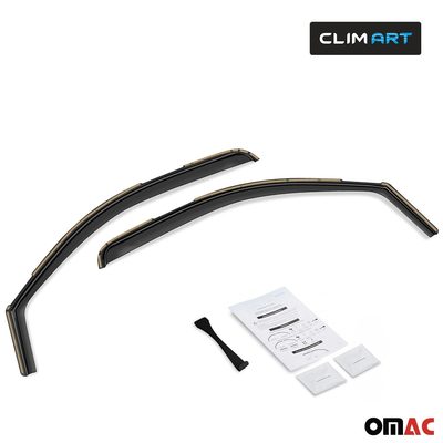 Clim Art Wind Deflectors for Jeep Wrangler JK 2-door 2007-2018 Shatterproof 2x