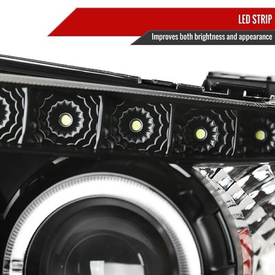 2005-2007 Ford Escape Dual Halo Projector Headlights SMD LED Light Strip Black