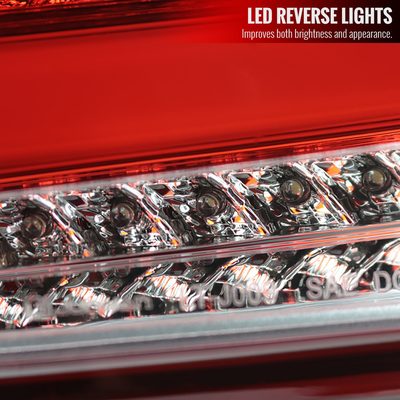 2015-2019 Ford Focus Hatchback LED Tail Lights Chrome Housing/Red Lens