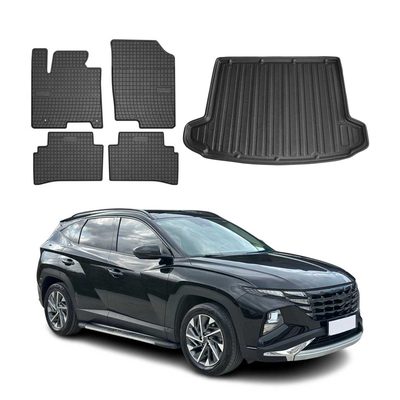 2022-2026 Hyundai Tucson 4.gen Floor Mats & Cargo Liner Full Set All Weather Black