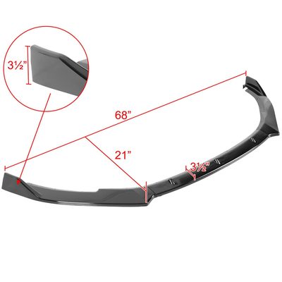 2010-2013 VW Golf/GTI Glossy Black 3Pcs Front Bumper Lip Splitter Kit