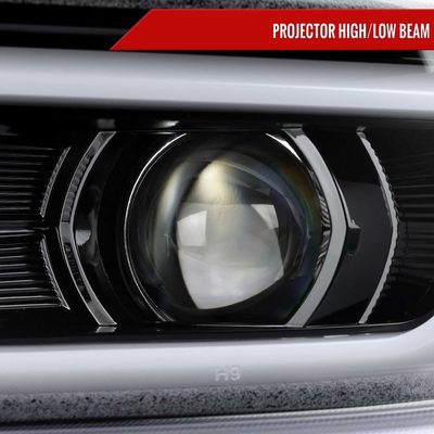 For Chevrolet Camaro 2016-2018 LED Strip Projector Headlights Turn Signal Light Glossy Black Housing Clear Lens
