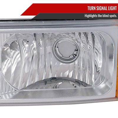 2002-2007 Chevy Silverado/Avalanche Bumper Lights Chrome Housing/Clear Lens