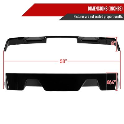 2013-2018 Dodge RAM 1500 Rear Roof Glossy Black Truck Spoiler Wing Kit