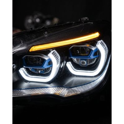 BMW 7 Series F02 G12 Style LED Headlight Assembly with Dual-Color DRL (Yellow / White) 2013 - 2015 (Replaces 63117228423)