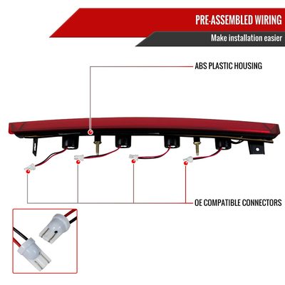 1999-2004 Ford Mustang LED 3rd Brake Light Chrome Housing/Red Lens