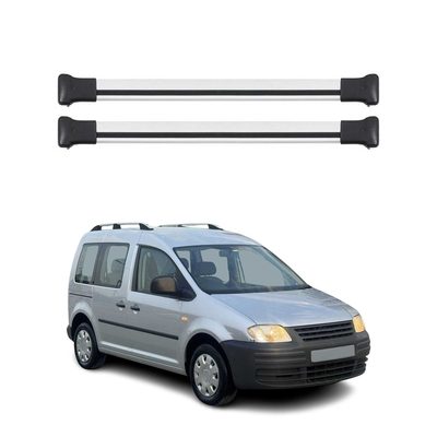 2003-2020 VW Caddy Roof Rack Cross Bars Silver