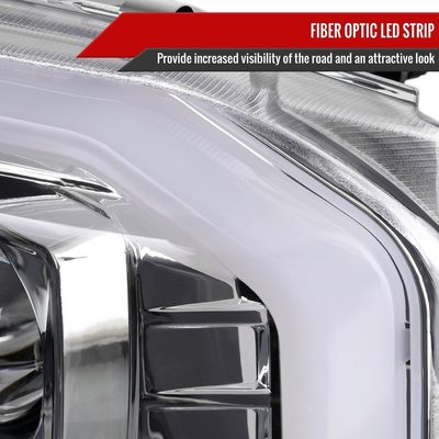 1999-2004 Ford F-250/350/450/550 /2000-2004 Excursion LED Bar Headlights Chrome