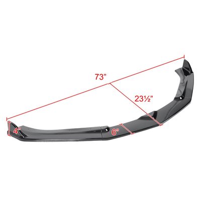 2016-2018 Chevy Camaro Glossy Black Polypropylene 3PC Front Bumper Lip Set