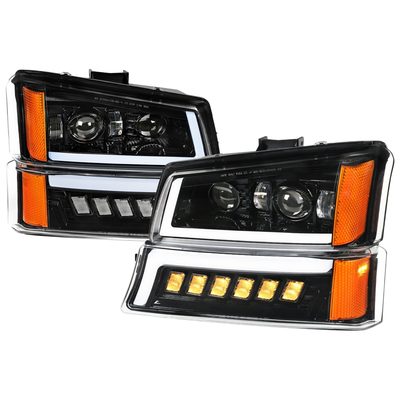 2003-2007 Chevy Silverado Avalanche LED Projector Headlights Bumper Lights