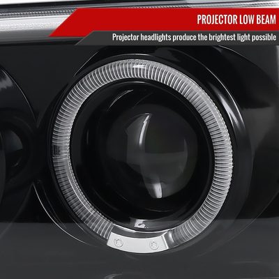 1999-2006 GMC Sierra/Yukon/Yukon XL Dual Halo Projector Headlights Jet Black