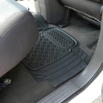 Universal fit Rubber Car Floor Mats Liner All Weather 3Pcs Black