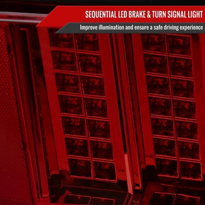 1999-2004 Ford Mustang Sequential LED Tail Lights - RS Chrome/Red Smoke Lens