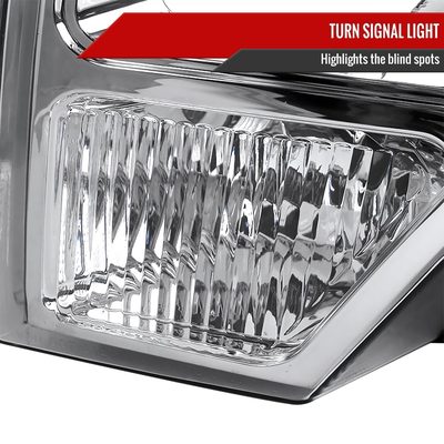 2009-2014 Ford F-150 Factory Crystal Headlights w/Amber Reflector Chrome/Clear