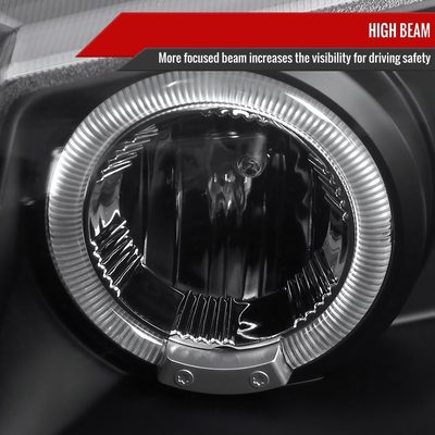 2002-2006 Chevy Avalanche/03-2007 Silverado Dual Halo Projector Headlights Black