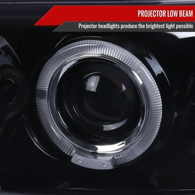 1999-2006 GMC Sierra/00-2006 Yukon/Yukon XL Dual Halo Projector Headlights Black