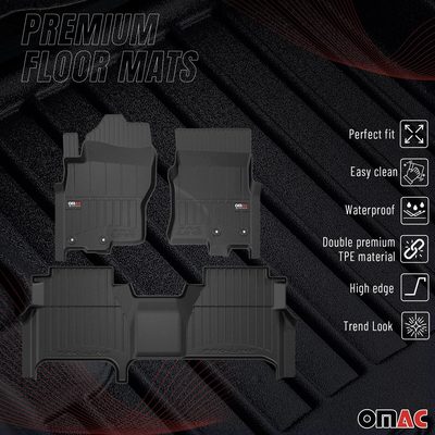 2022-2026 Nissan Frontier Crew Cab Premium Floor Mats Liners Full Set All Weather Heavy Duty