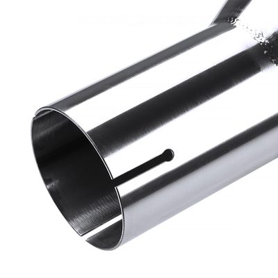 Universal 2.5" Inlet/3.875" Outlet Chrome S.Steel Angled Exhaust Tips - 2PC